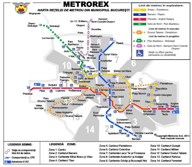 Букурешт метро карта
