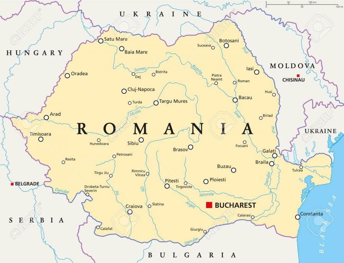 карта Букурешт, Румунија