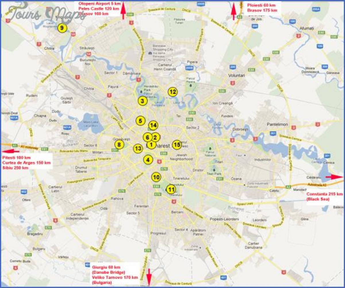 Карта Букурешт атракције 