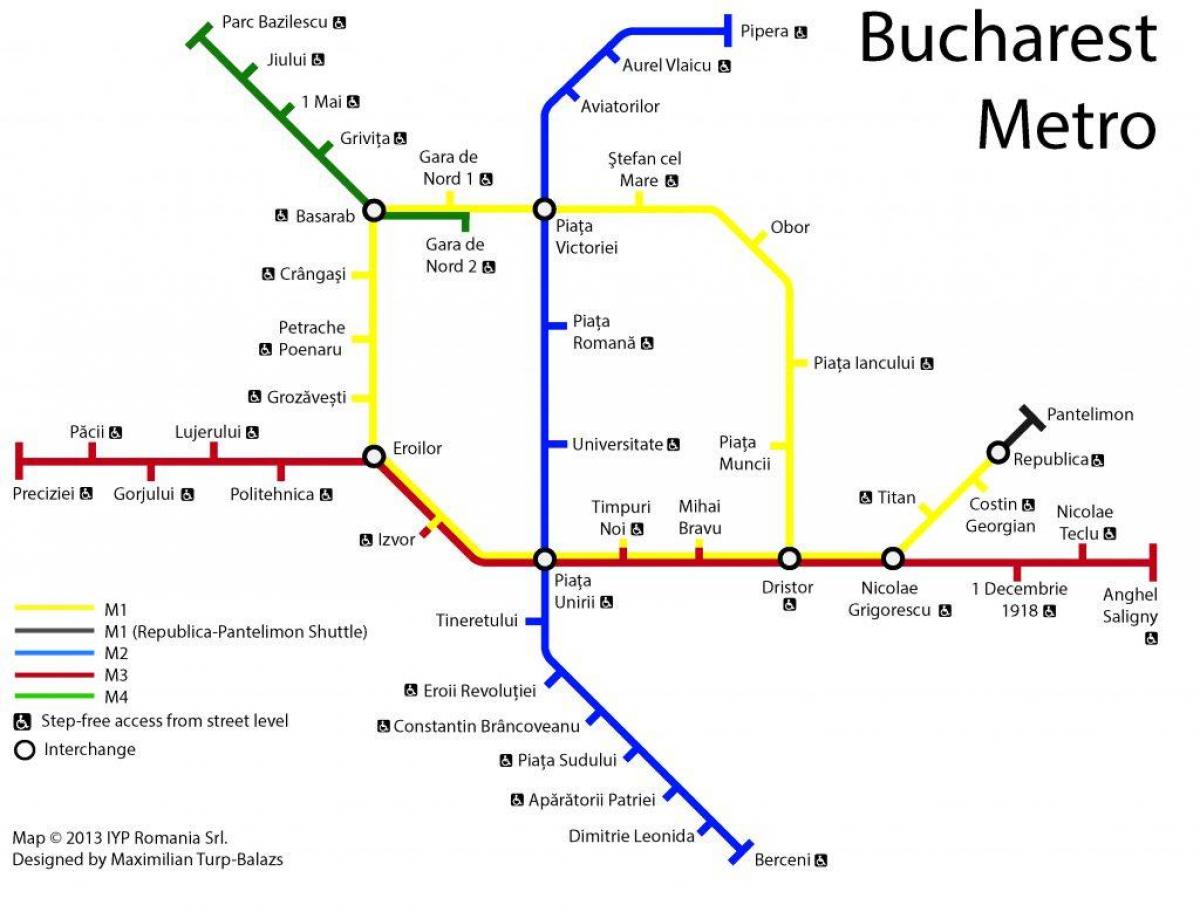 Карта Букурешта јавном превозу 