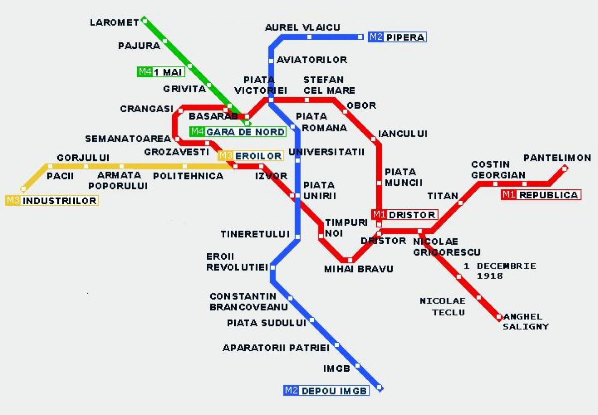 карта метро Букурешта