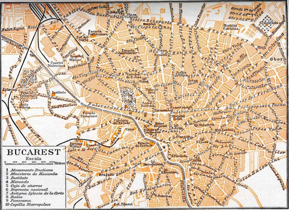 Стари град Букурешта мапи