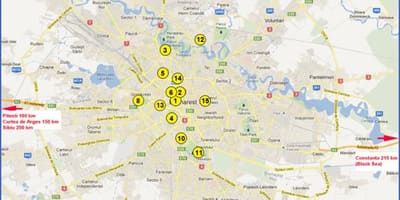 Карта Букурешт атракције 